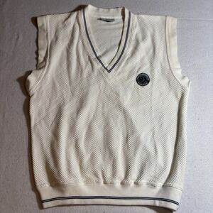 Vintage‎ Wimbledon Tennis Sweater Vest Mens Medium White The Championships